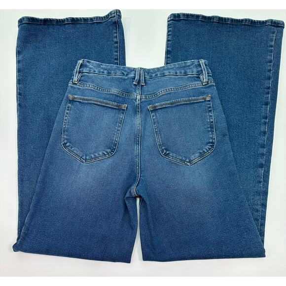 Good American Denim - Good American Wide Leg High Rise Jeans Blue Denim Women’s Size 6/28 Soft Stretch